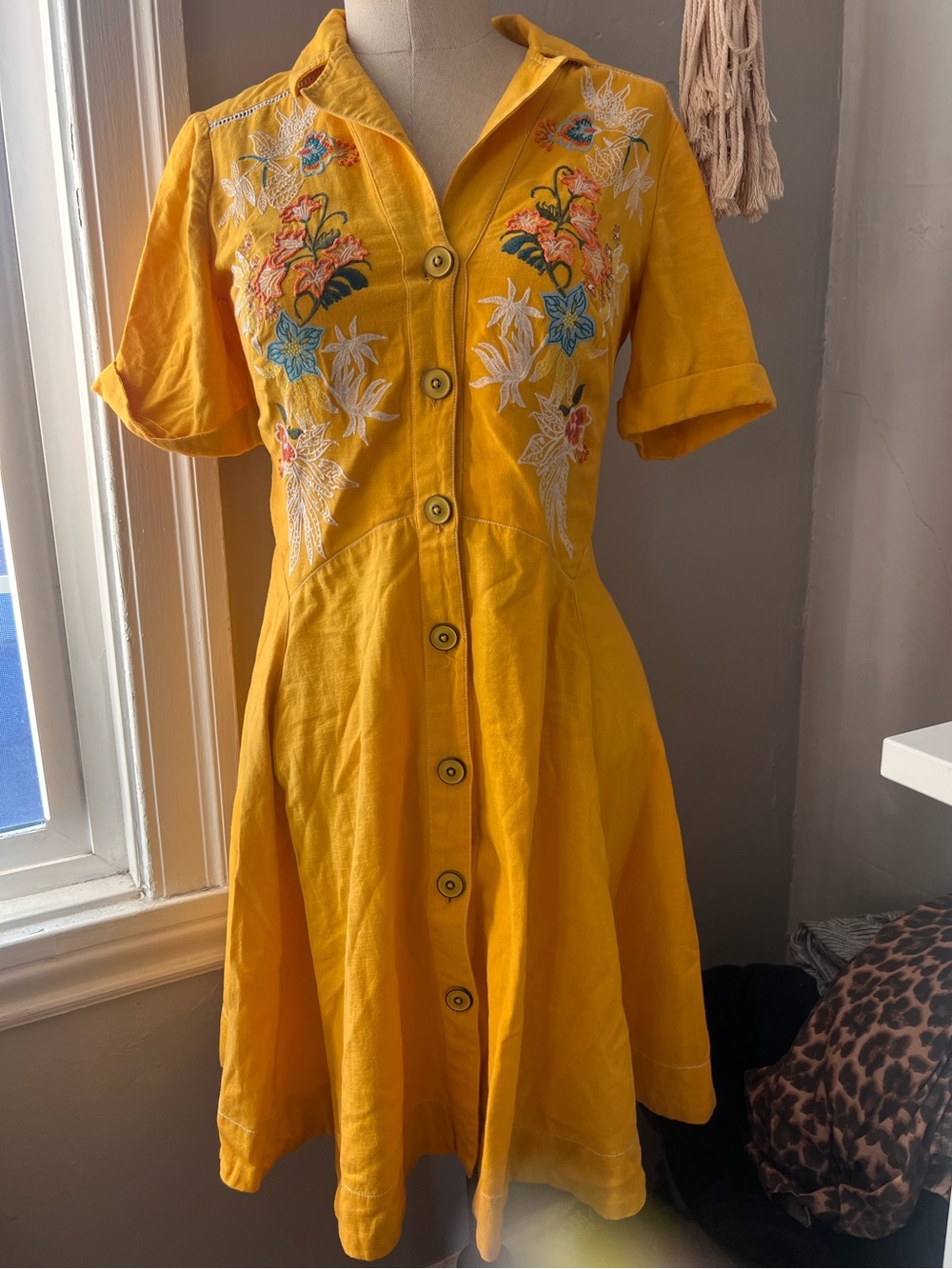 Anthropologie Maeve Varadero Collared Shirtdress Size 4